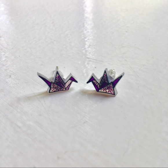Cherry Blossom crane studs. - Picture 4 of 4